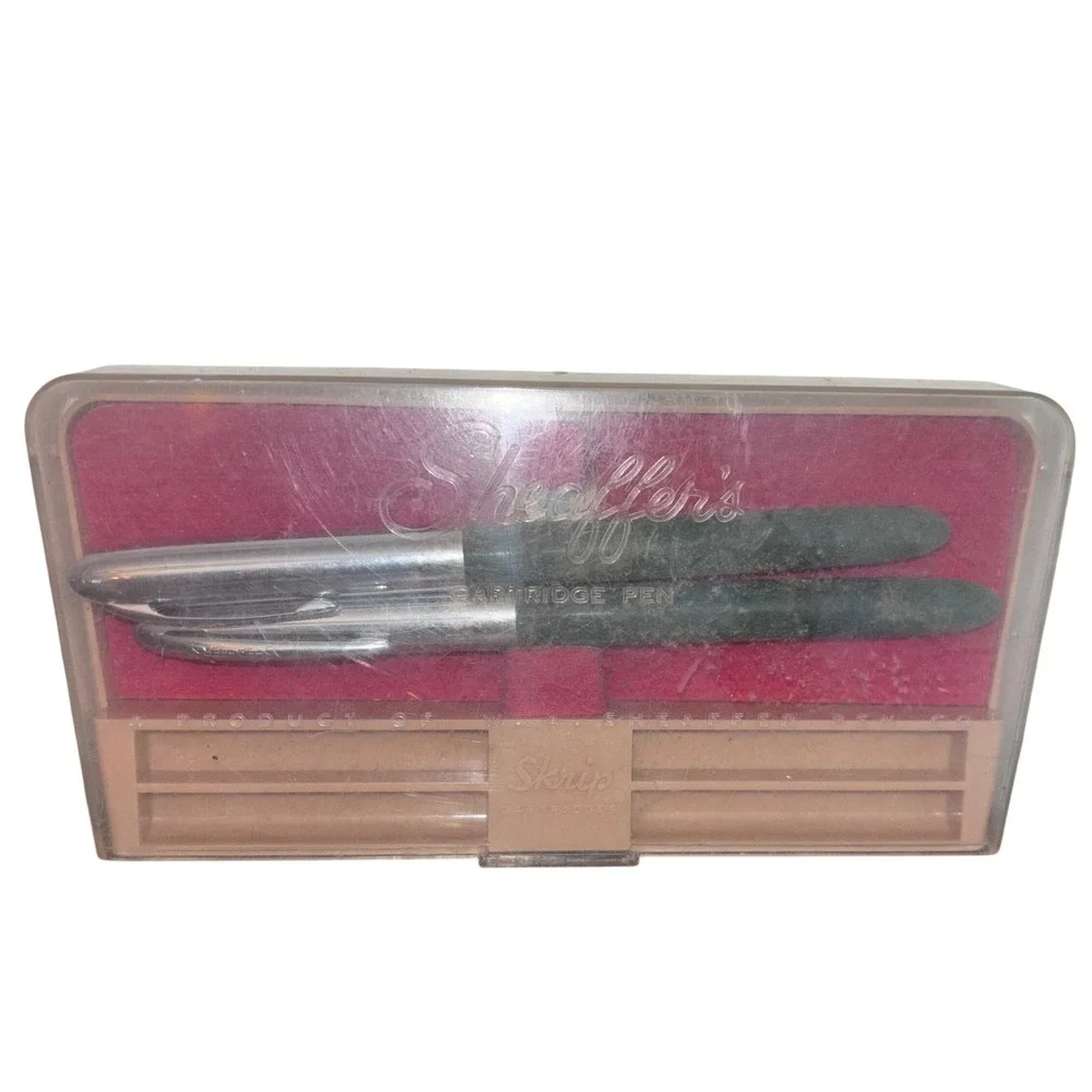 Vintage Sheaffer's Cartridge Fountain‎ Pen Set | Chrome Cap | Original Case